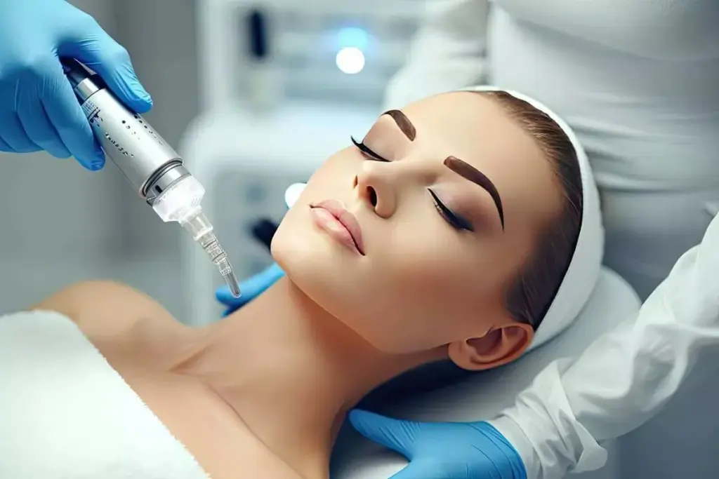 Woman receiving peptide therapy