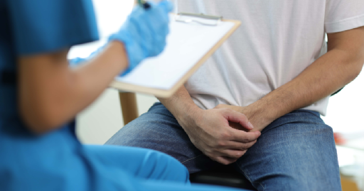 A Man on consultation for erectile dysfunction at Gentle Giant Care in Atlanta, GA, Beverly Hills, & Palm Springs, CA