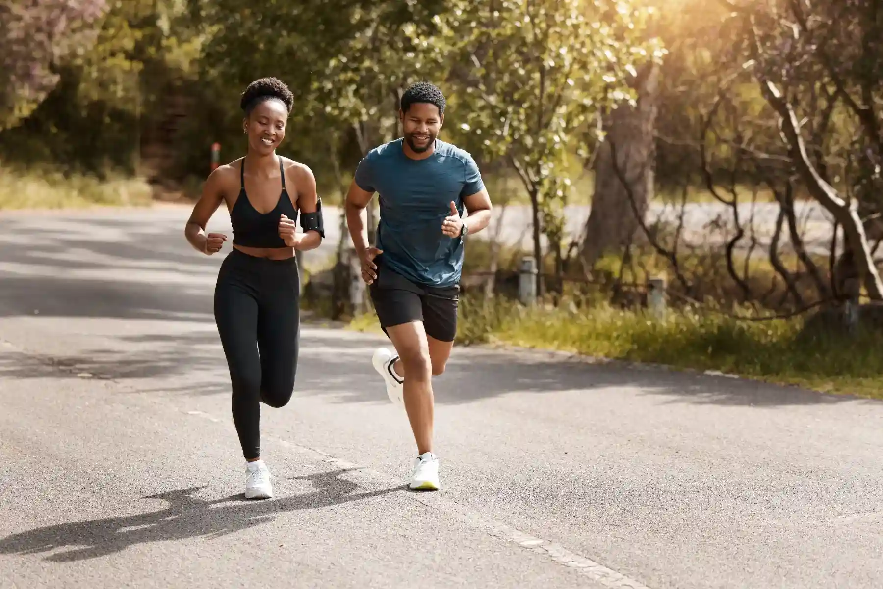 A couple jogging