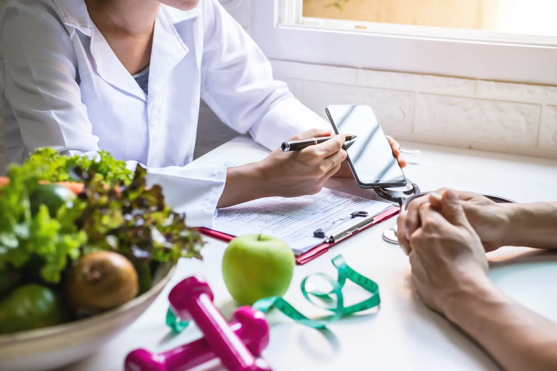“Main nutrition coaching image at Gentle Giant Care LLC in Palm Springs, California — a nutrition coach guiding a client on healthy eating choices and personalized dietary planning for improved wellness.”
