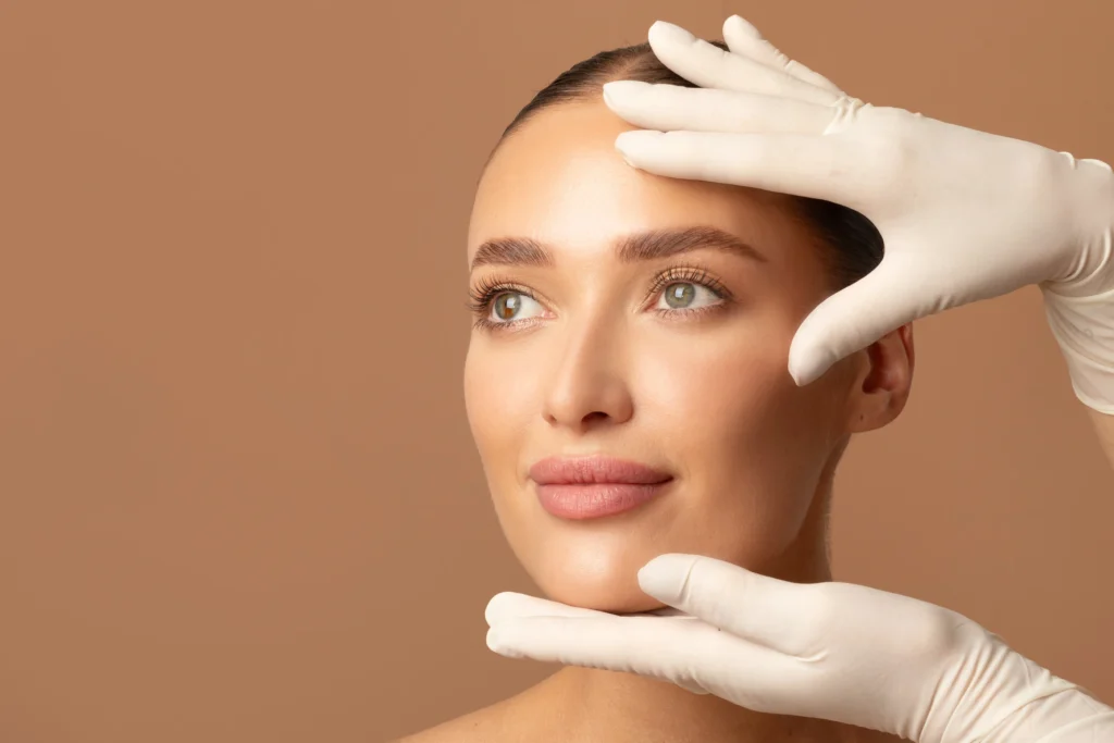 A female with smooth skin results after NeuvaDerm Treatment in Gentle Giant Care